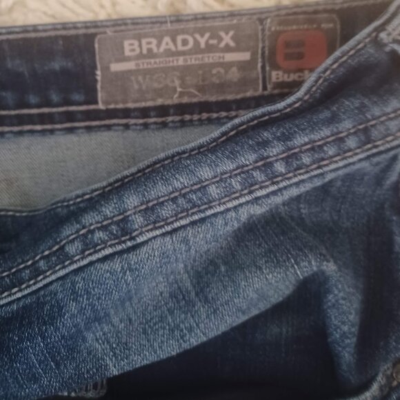 Buffalo David Bitton Men’s Brady-X Straight Stretch Jeans 36×34 Medium Blue Wash - Picture 2 of 10